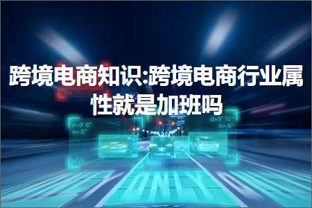 璺ㄥ鐢靛晢鐭ヨ瘑:璺ㄥ鐢靛晢琛屼笟灞炴€у氨鏄姞鐝悧